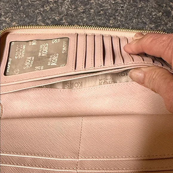 Michael Kors Pebbled Leather Wallet in Taupe - Picture 6 of 13